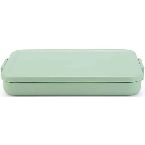 Brabantia Make & Take Flat Lunch Box lapos ételhordozó doboz, 1100 ml, bepattintós (clip-on) zárómechanizmus, BPA mentes műanyag, jáde zöld - 202926