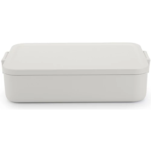 Brabantia Make & Take Lunch Box Bento nagy méretű ételhordozó doboz, 2000 ml, kivehető belső elválasztó rekeszek, bepattintós (clip-on) záródás, BPA mentes műanyag, világosszürke - 203503