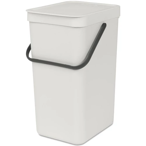 Brabantia Sort & Go konyhai szemetes felnyitható fedéllel, fogantyúval szelektív és komposzt gyűjtéséhez, 16L - D méret, világosszürke - 213465