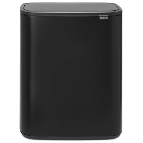 Brabantia Bo Touch Bin nyomófedeles hulladékgyűjtő XXL, padlón álló, műanyag tartály, 2x30L - O méret, acél, matt fekete - 221484