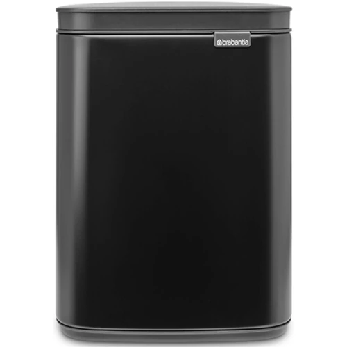Brabantia Bo Waste Bin hulladékgyűjtő felnyitható, Soft-Close fedéllel, fali/álló, műanyag tartály, 4L - A méret, acél, matt fekete - 222481