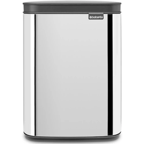 Brabantia Bo Waste Bin hulladékgyűjtő felnyitható, Soft-Close fedéllel, fali/álló, műanyag tartály, 4L - A méret, r.m. acél, fényes - 222788