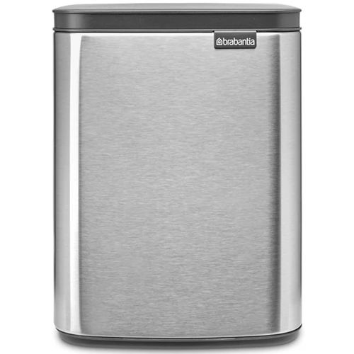 Brabantia Bo Waste Bin hulladékgyűjtő felnyitható, Soft-Close fedéllel, fali/álló, műanyag tartály, 7L - B méret, r.m. acél, selyem ujjlenyomatmentes - 222962