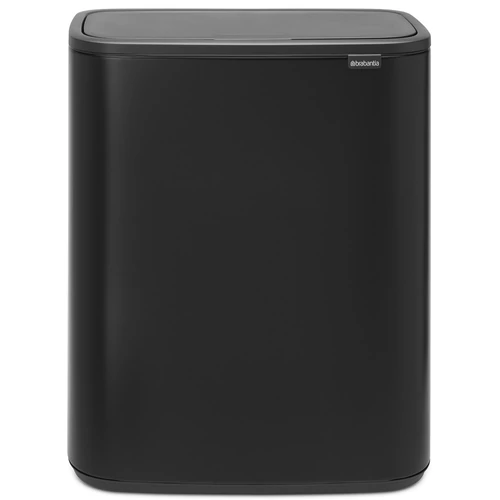 Brabantia Bo Touch Bin nyomófedeles hulladékgyűjtő XXL, padlón álló, műanyag tartály, 60L - M méret, acél, matt fekete - 223020