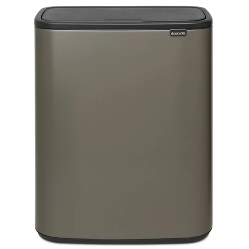 Brabantia Bo Touch Bin nyomófedeles hulladékgyűjtő XXL, padlón álló, műanyag tartály, 60L - M méret, acél, platinaszürke - 223068