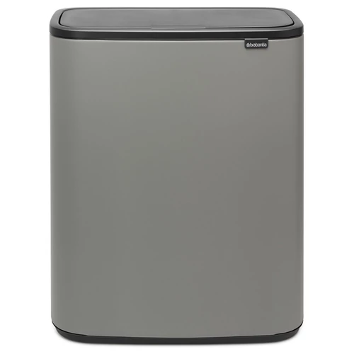Brabantia Bo Touch Bin nyomófedeles hulladékgyűjtő XXL, padlón álló, műanyag tartály, 60L - M méret, acél, betonszürke ásványi textúra - 223129