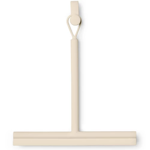 Brabantia ReNew Shower Squeegee 240mm vízlehúzó zuhanyzóba függeszthető akasztóval, 1. oldal vízlehúzó, 2. oldal kefés fej, csúszásmentes, szilikon, világos bézs - 223303