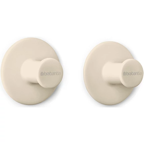 Brabantia ReNew egyágú törölköző akasztó, L=48mm, 2db-os szett, műanyag, világos bézs - 223761