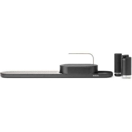 Brabantia SinkStyle Organiser Set mosogató rendszerező szett, 4db-os, rendszerező / szárítótálca / szappanadagoló / mosogatószer-adagoló, r.m. acél, műanyag, határtalan szürke ásványi textúra - 227684