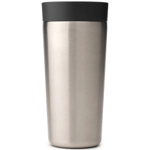 Brabantia Make & Take Insulated Flask duplafalú termoszbögre 360ml, hideg és meleg italok számára, szivárgásmentes, snap lid fedél, r.m. acél, sötétszürke - 228681