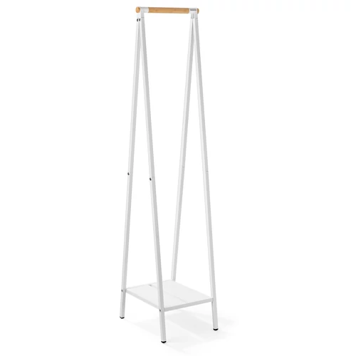 Brabantia Linn Clothes Rack Compact ruhatartó állvány, 340x1700x476mm kompakt méret, 1db alsó teli polc, bambusz rúd, acél váz, fehér - 229862
