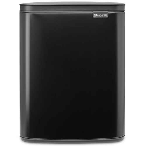 Brabantia Bo Waste Bin hulladékgyűjtő felnyitható, Soft-Close fedéllel, műanyag tartály, 12L - C méret, acél, matt fekete - 230363