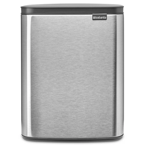 Brabantia Bo Waste Bin hulladékgyűjtő felnyitható, Soft-Close fedéllel, műanyag tartály, 12L - C méret, r.m. acél, selyem ujjlenyomatmentes - 230486