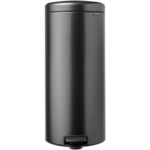 Brabantia NewIcon pedálos hulladékgyűjtő szagmentesen záródó Soft-Close fedél, műanyag tartály, 30L - G méret, acél, magabiztos szürke - 233524