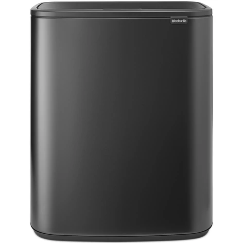 Brabantia Bo Touch Bin nyomófedeles hulladékgyűjtő XXL, padlón álló, műanyag tartály, 2x30L - O méret, acél, magabiztos szürke - 233609