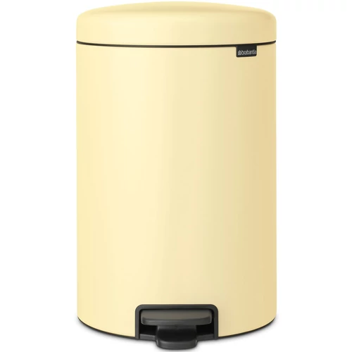 Brabantia NewIcon pedálos hulladékgyűjtő szagmentesen záródó Soft-Close fedél, műanyag tartály, 20L - Y méret, acél, kellemes sárga - 233821