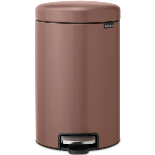 Brabantia NewIcon pedálos hulladékgyűjtő szagmentesen záródó Soft-Close fedél, műanyag tartály, 12L - X méret, acél, szaténrózsaszín taupe - 234002
