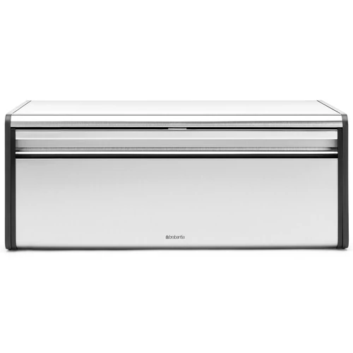 Brabantia Fall Front kenyértartó lehajtható ajtóval, mágneses zárral, sík tetővel, szögletes, 465mm széles, r.m. acél, selyem matt - 236709