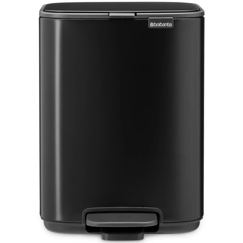 Brabantia Bo Pedal Bin pedálos hulladékgyűjtő szagmentesen záródó Soft-Close fedél, karcsú, négyzetes forma, műanyag tartály, 4L - A méret, acél, matt fekete - 237805