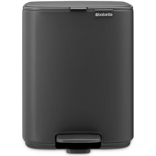 Brabantia Bo Pedal Bin pedálos hulladékgyűjtő szagmentesen záródó Soft-Close fedél, karcsú, négyzetes forma, műanyag tartály, 7L - B méret, acél, határtalan szürke ásványi textúra - 237980