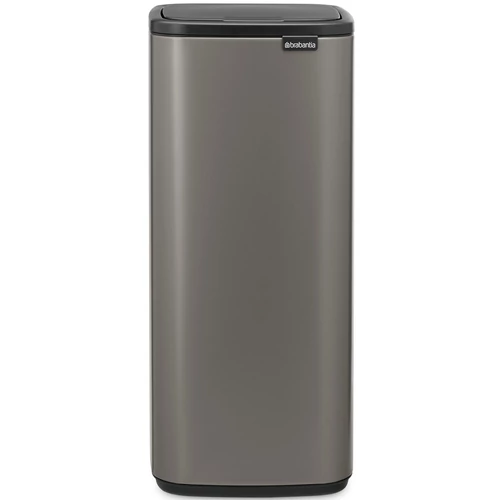 Brabantia Bo Touch Bin nyomófedeles hulladékgyűjtő, karcsú, négyzetes forma, műanyag tartály, 30L - O méret, acél, platinaszürke - 238260