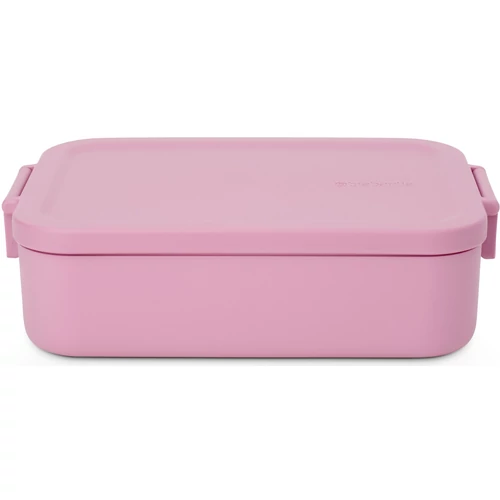 Brabantia Make & Take Lunch Box közepes méretű ételhordozó doboz, 1100 ml, bepattintós (clip-on) zárómechanizmus, BPA mentes műanyag, rózsaszín-lila - 241307