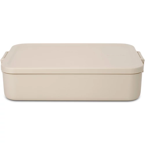 Brabantia Make & Take Lunch Box nagy méretű ételhordozó doboz, 2000ml, bepattintós (clip-on) zárómechanizmus, BPA mentes műanyag, világos bézs - 241345
