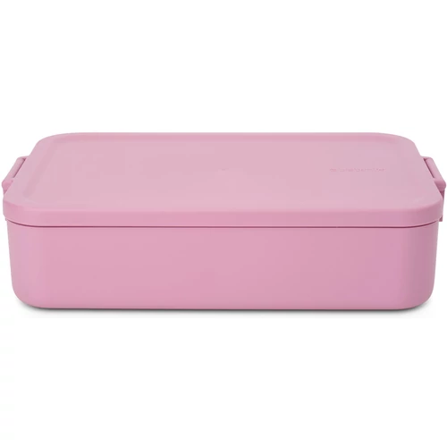 Brabantia Make & Take Lunch Box Bento nagy méretű ételhordozó doboz, 2000 ml, kivehető belső elválasztó rekeszek, bepattintós (clip-on) záródás, BPA mentes műanyag, rózsaszín-lila - 241383