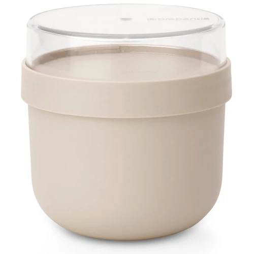 Brabantia Make &amp; Take Breakfast Bowl reggeliző pohár, 500 ml, hő- és fagyálló, felső tárolórekesz (180ml), szivárgás- és légmentes záródás, BPA mentes műanyag, világos bézs - 241826