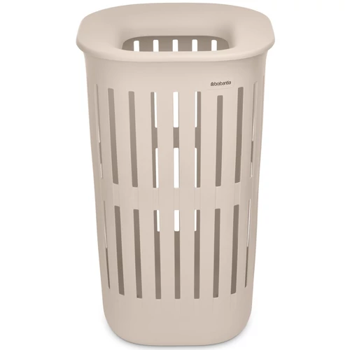 Brabantia Collect-It Laundry Basket magasított szennyestartó kosár levehető Quick-Drop fedővel, 55L, szellőző test, újrahasznosított műanyag, világos bézs - 244681