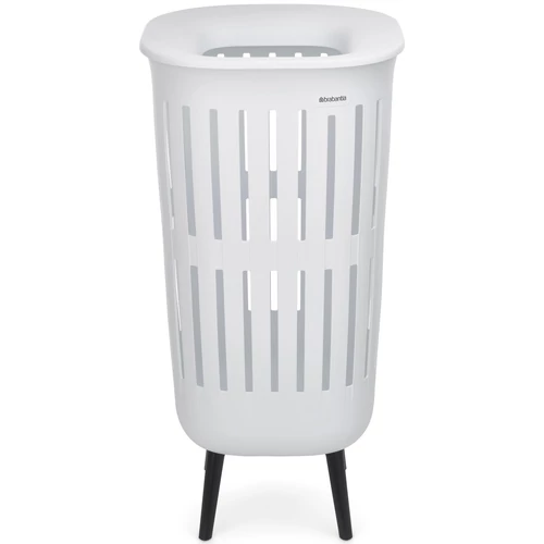 Brabantia Collect-It Laundry Basket Hi magasított szennyestartó kosár lábakon, levehető Quick-Drop fedővel, 55L, szellőző test, újrahasznosított műanyag, fehér - 244766