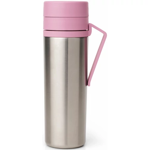 Brabantia Make &amp; Take Insulated Flask duplafalú termosz 500 ml, hideg és meleg italok számára, szivárgásmentes, fogantyúval, r.m. acél, rózsaszín-lila - 244889