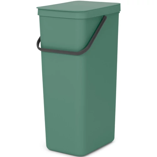 Brabantia Sort & Go konyhai szemetes felnyitható fedéllel, fogantyúval szelektív és komposzt gyűjtéséhez, 40L - L méret, platinazöld - 251023