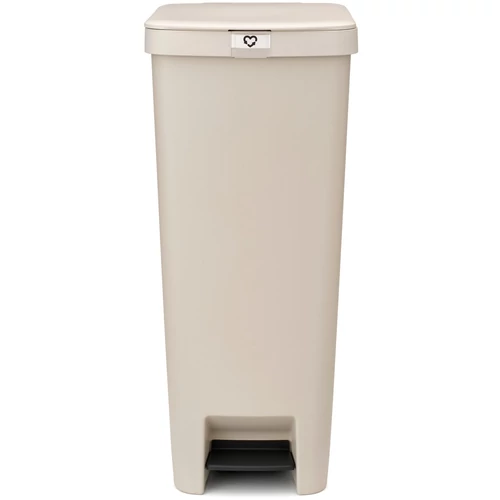 Brabantia StepUp pedálos kuka hulladéktípus jelölő ablakkal, lecsapódásgátló fedél, 40L - L méret, 91% újrahasznosított műanyag, világos bézs - 251849