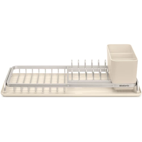 Brabantia SinkSide Compact Dish Drying Rack kompakt zárt peremű edényszárító állvány, evőeszköz tartóval, világos bézs, 200x463 mm - 252006
