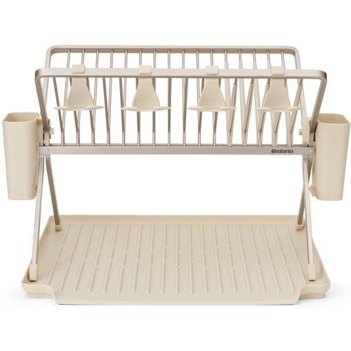 Brabantia SinkSide Foldable Dish Drying Rack összecsukható edényszárító állvány, nagy méretű, 2db evőeszköztartó, világos bézs, 510x420 mm - 252105