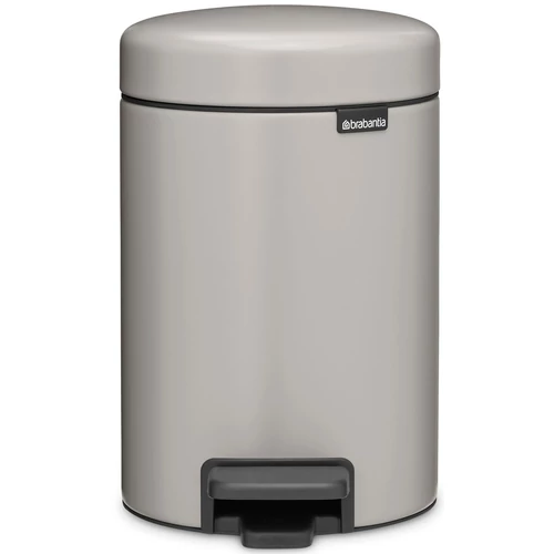 Brabantia NewIcon pedálos hulladékgyűjtő szagmentesen záródó Soft-Close fedél, műanyag tartály, 3L - V méret, acél, hamvasszürke - 252181