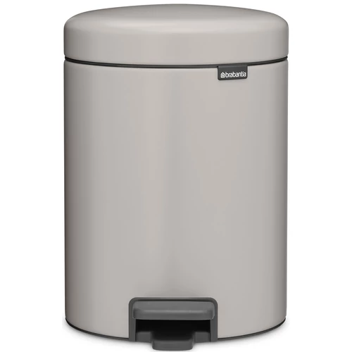 Brabantia NewIcon pedálos hulladékgyűjtő szagmentesen záródó Soft-Close fedél, műanyag tartály, 5L - W méret, acél, hamvasszürke - 252204