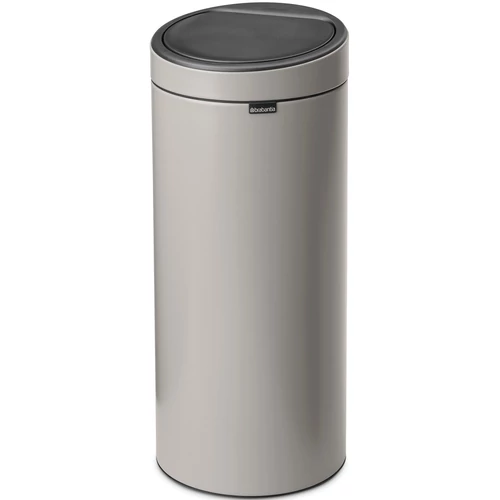 Brabantia Touch Bin New Soft-Touch nyomófedeles hulladékgyűjtő belső tartállyal, kerek, 30L - G méret, acél, hamvasszürke - 254963