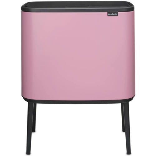 Brabantia Bo Touch Bin nyomófedeles szelektív hulladékgyűjtő, magasított, lábakon álló, műanyag tartály, 11+23L - X+J méret, acél, rózsaszín-lila - 255328