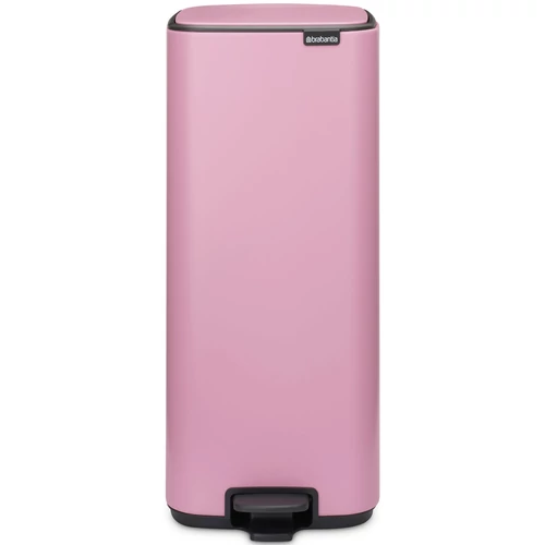 Brabantia Bo Pedal Bin pedálos hulladékgyűjtő szagmentesen záródó Soft-Close fedél, karcsú, négyzetes forma, műanyag tartály, 30L - O méret, acél, rózsaszín-lila - 255403