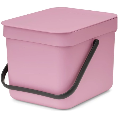 Brabantia Sort & Go konyhai szemetes felnyitható fedéllel, fogantyúval szelektív és komposzt gyűjtéséhez, 6L - S méret, rózsaszín-lila - 255441