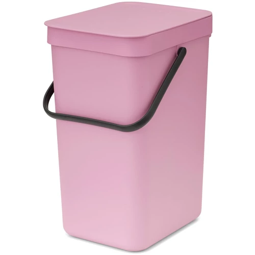 Brabantia Sort & Go konyhai szemetes felnyitható fedéllel, fogantyúval szelektív és komposzt gyűjtéséhez, 12L - C méret, rózsaszín-lila - 255465