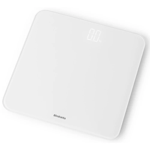 Brabantia ReNew digitális fürdőszobai mérleg 180kg/0,1kg, LED kijelzővel, 4db AAA elemes, műanyag test, üveg fedlap, fehér - 280146