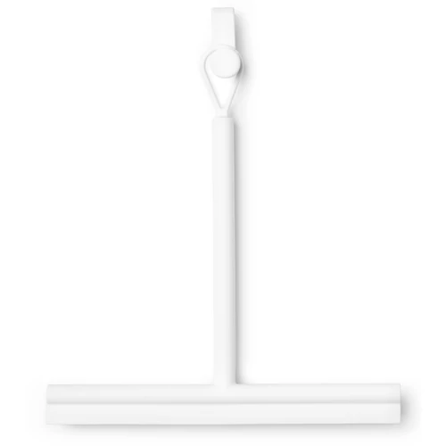 Brabantia ReNew Shower Squeegee 240mm vízlehúzó zuhanyzóba függeszthető akasztóval, 1. oldal vízlehúzó, 2. oldal kefés fej, csúszásmentes, szilikon, fehér - 280184