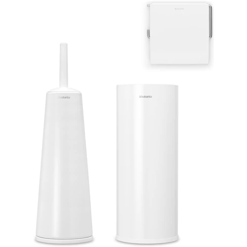 Brabantia ReNew 3db-os WC pipere csomag, WC-kefe, WC-papír és tartalék WC-papír tartó, acél, fehér - 280627