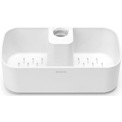 Brabantia ReNew Shower Caddy zuhanytartó rúdra szerelhető zuhanypolc, tusfürdő tartó kosár, műanyag, fehér - 280764