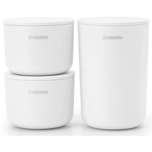 Brabantia ReNew 3db-os kozmetikai rendszerező, tároló szett, halmozható 2db kicsi kehely és 1db pohár fedővel, műanyag, fehér - 281327