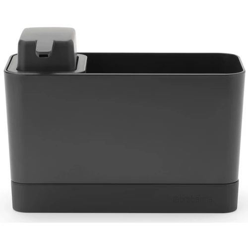 Brabantia SinkSide Sink Organiser Set mosogatórendszerező pumpás folyékonyszappan-adagolóval (200ml), 190x115x85mm, műanyag, sötétszürke - 302602