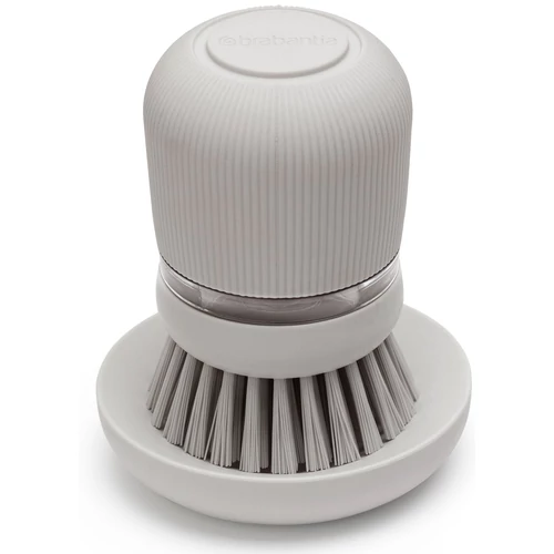 Brabantia SinkSide Soap Dispensing Dish Brush kézi mosogatókefe 100ml mosogatószer adagoló tartállyal, csepptálcával, középszürke - 302824
